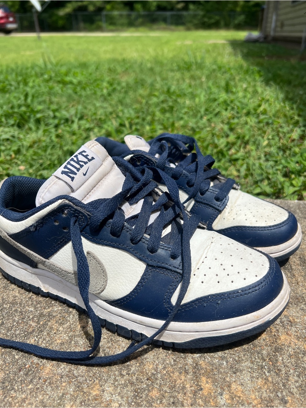 Nike Navy, White and Gray Low-Top Sneakers